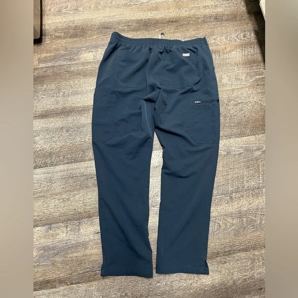 Figs Blue Cargo Pants with Elastic Waistband